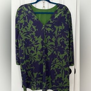 MAX MARA WOMENS TUNIC, GREEN & NAVY, size 14